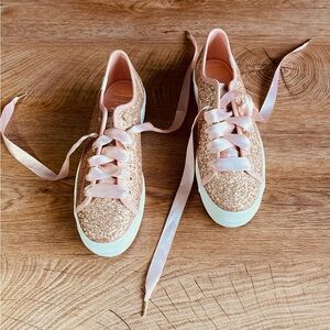 Keds by Kate Spade Women’s Size 7.5 Chunky, Glittery Gold, Fun, Summer Shoe